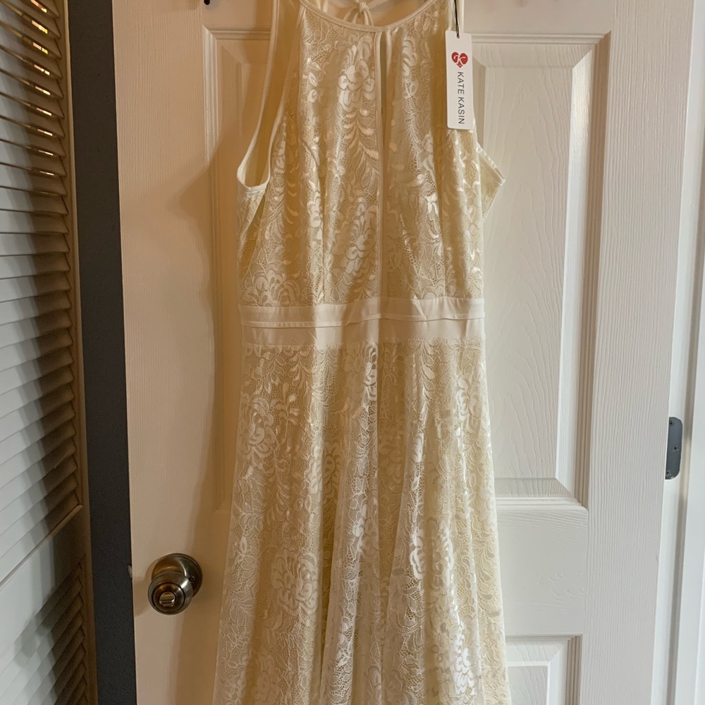 Ivory lace halter dress